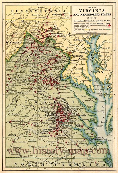 Civil War Map Of Virginia Map Vector