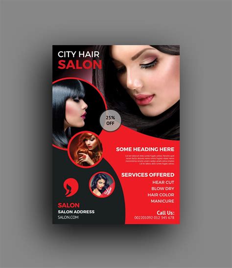 Elegant Hair Salon Flyer Template Hair Salon Beauty Salon Posters