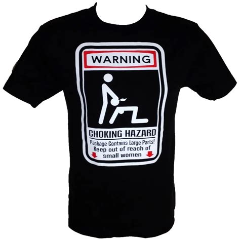 Funny Warning Choking Hazard Mens T Shirt Sexual Humor T Shirts Euro