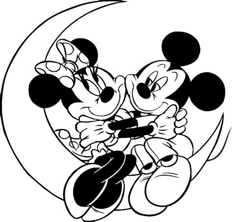 Desenhos De Amor Para Imprimir E Pintar Mickey E Minnie Apaixonados