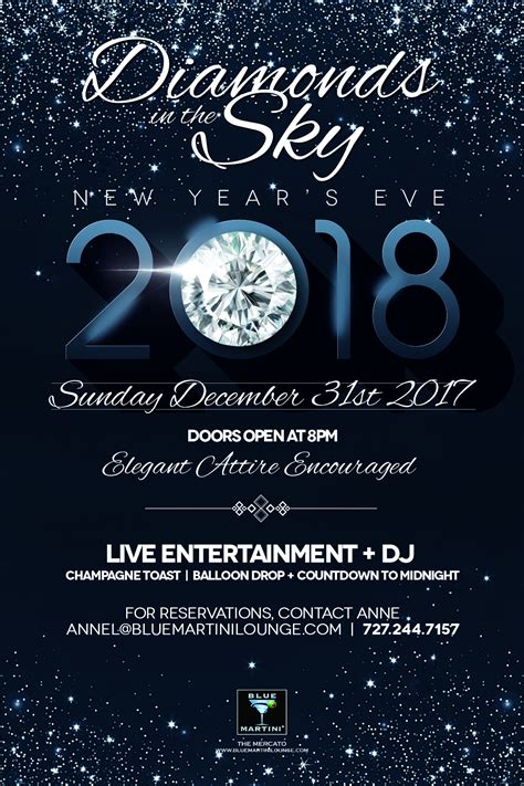 Diamonds In The Sky New Years Eve Blue Martini Naples 2018 Fort Myers