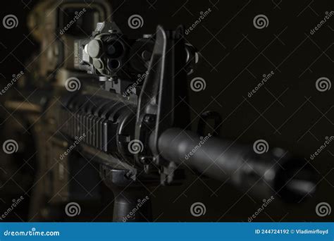 M4 Rifle With Optical Sight And Laser Device Stock Photo Image Of