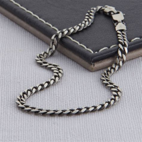 Men's sterling silver personalised dog tag. sterling silver men's curb chain necklace by hurleyburley ...