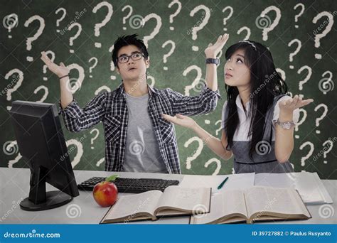 Confused Students Having Questions Stock Photo Image 39727882