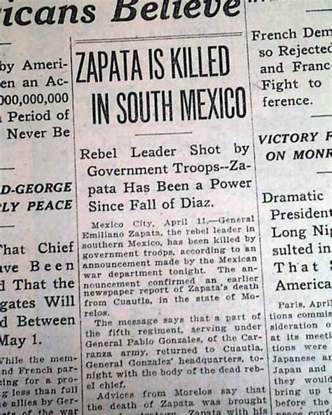 Emiliano Zapata Killed
