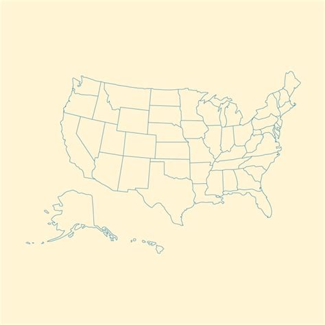 Free Vector Flat Design Usa States Outline Map