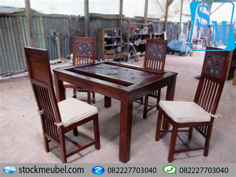 jual  set meja makan minimalis  kursi kayu jati harga murah kursi