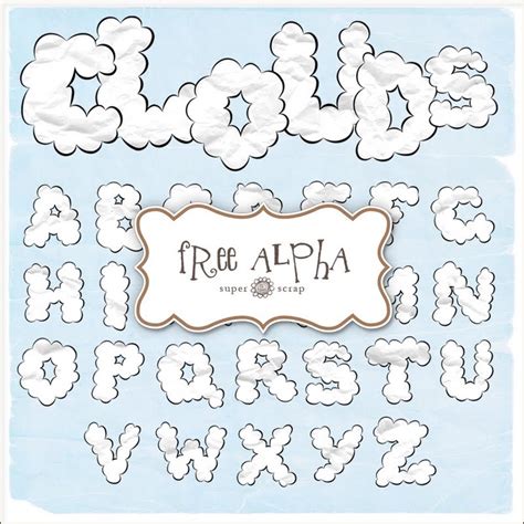 Freebies Clouds Alphabet Dead Link Scrapbook Fonts Lettering