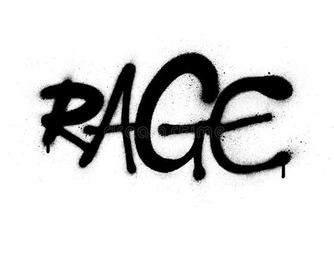 Graffiti Rage Word Font Sprayed In Black On White Stock Vector