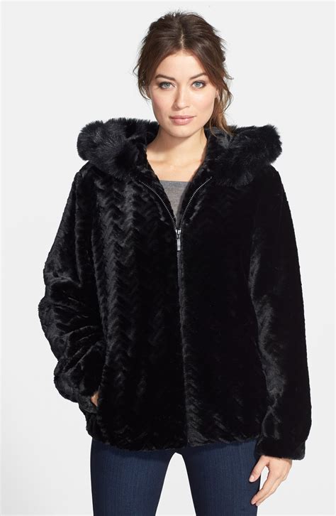 Gallery Hooded Blouson Faux Fur Jacket Regular And Petite Online Only