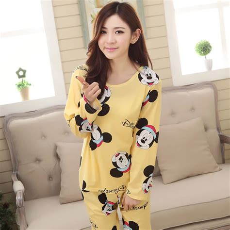 Sweet Cute Women Pajama Set Thin Cartoon Autumn Girlfriend T Indoor Cloth Home Suit Sleepwear