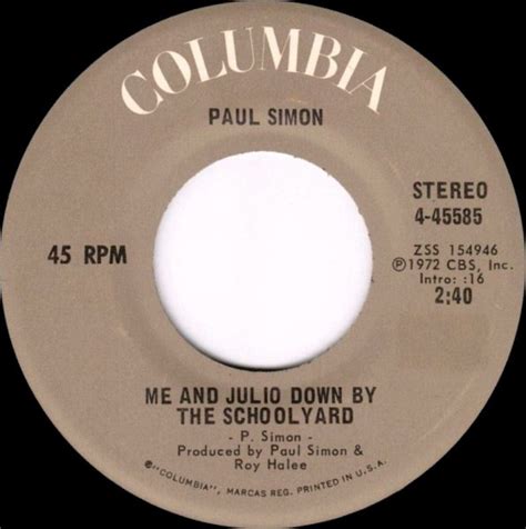 Paul Simon Me And Julio Down By The Schoolyard 1972 Vinyl Discogs