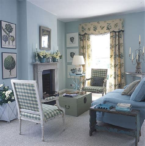 Blue And White Traditional Meets Country Living Room