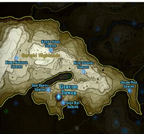 The Legend Of Zelda Breath Of The Wild Gerudo Region Map Map For