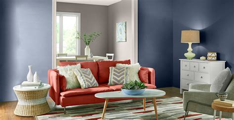 Complementary Living Room Blue Living Room Gallery Behr