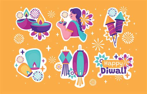 Diwali Festival Sticker 3692164 Vector Art At Vecteezy