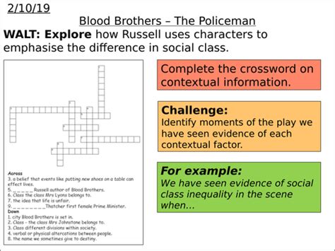 Blood Brothers Lesson 10 The Policeman Teaching Resources
