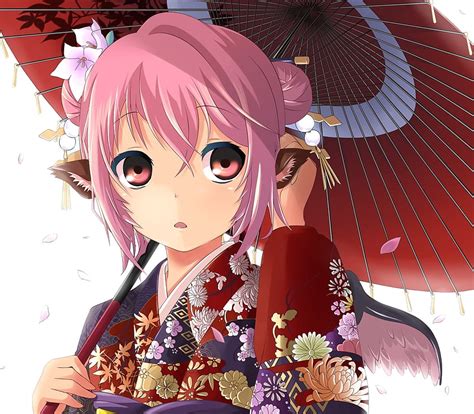 Kimono Anime Girl Umbrella Hd Wallpaper Pxfuel