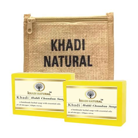 Khadi Natural Jute Haldi Chandan Soap G Pack Of Turmeric And