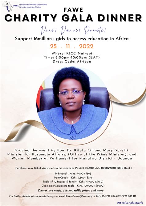 Fawe Charity Gala Dinner Forum For African Women Educationalists Fawe