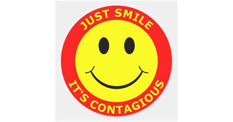 Just Smile Its Contagious Classic Round Sticker Zazzle