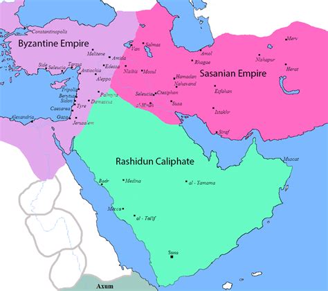 The Middle East In 633 Ad Byzantine Empire Vs Sassanid Persia Vs