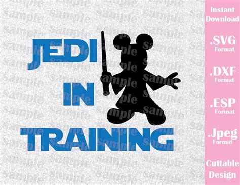 Mickey Jedi In Training Star Wars Inspired Cutting File In