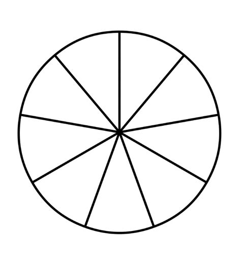 Fraction Pie Divided Into Ninths Clipart Etc