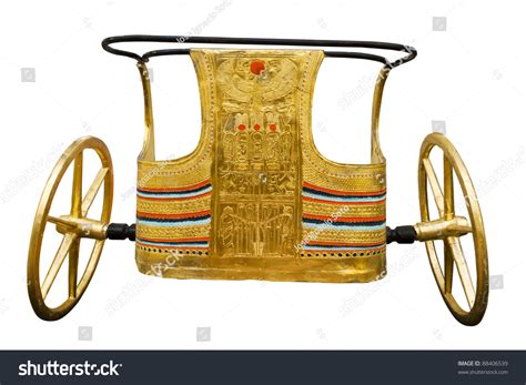 Ancient Egyptian Ceremonial Chariot Isolated Clipping Stock Photo