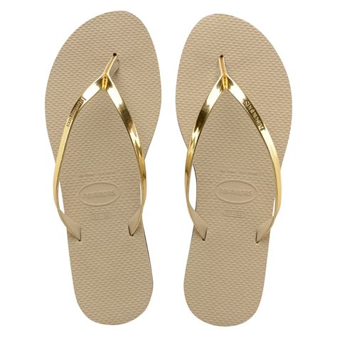 havaianas light gold you metallic flip flops coco bay