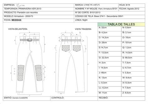 Fichas Técnicas Pantalón