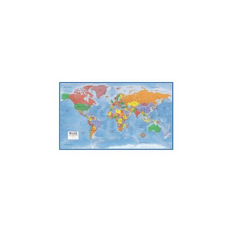 Swiftmaps 92cm X 61cm Laminated World Premier Wall Map Mural Poster A1