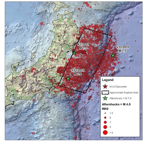 Seismic Activity M40 Following The March 11 2011 M90 Tohoku