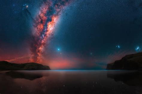 Milky Way Rises At A Remote Bay Near Christchurch 4k Hd Nature 4k