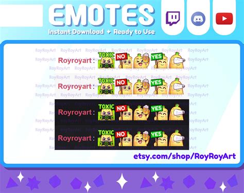 Twitch Emotes Cute Banana Mega Pack Emotes V3 20 Emotes Etsy Uk