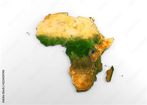 Africa 3d Physical Map With Relief Stock Illustration Adobe Stock