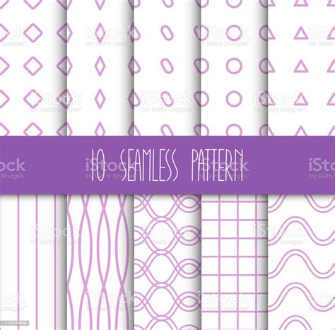 Set Of Seamless Geometric Patterns Stock Illustration Download Image