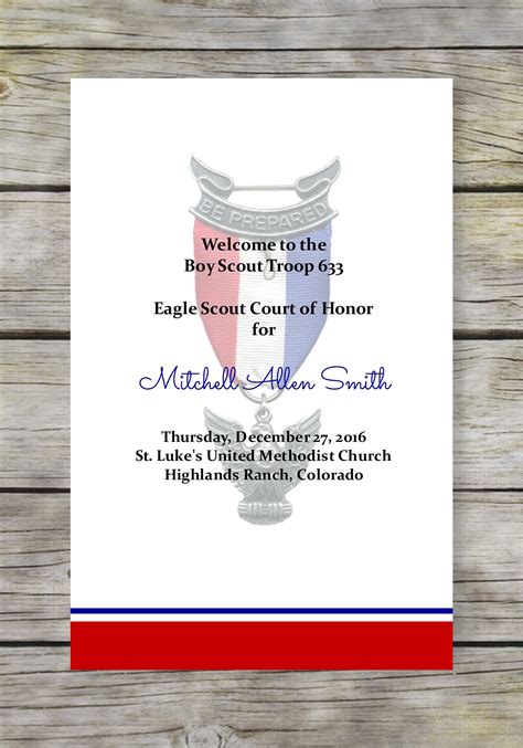 simple honors eagle scout court  honor program