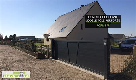 Profils aluminium de 135 x 70 mm. Portail Design Coulissant Aluminium Prix Direct Usine ...