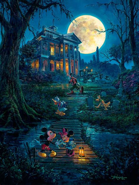 Mickey Mouse Haunted Mansion Walt Disney Fine Art Rodel Gonzalez Signed