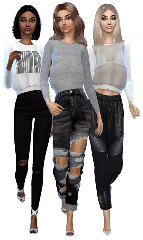 Sims Runway Boyfriend Jeans Clothes Fashion