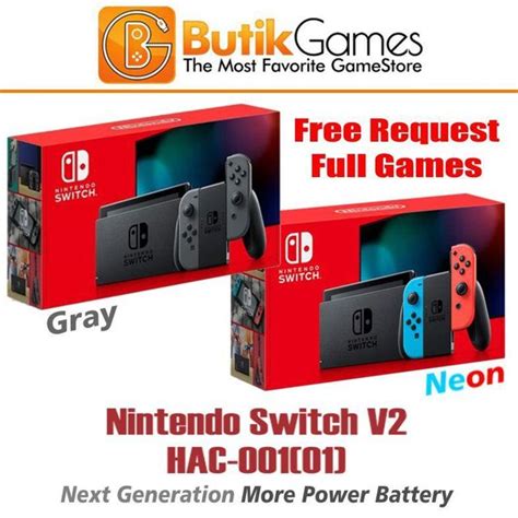 Jual Nintendo Switch Console V2 Hac 001 01 New Model Cfw 256gb 400gb