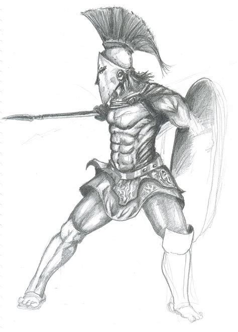 Spartan Warrior Sketch At Explore Collection Of