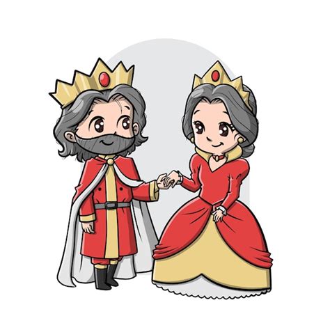 Premium Vector Cute King And Queen Cartoon