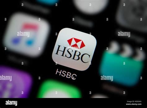 A Close Up Shot Of The Logo Representing Hsbc Bank App Icon As Seen On
