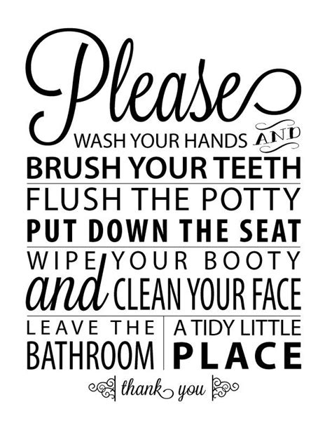 Bathroom Etiquette Signs For Home