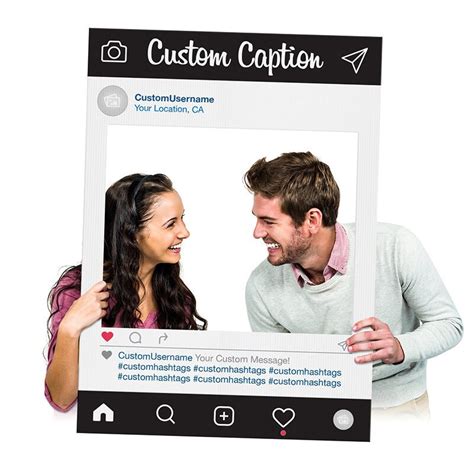 Selfie Frame Black Custom Printed Cutout For Social Media Etsy
