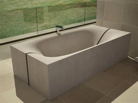 The set includes 3 tracks, a ladle, a ball, and a paddle wheel take relaxation to the max by slipping into this zero gravity flotation bathtub for a soothing soak. Concrete Tub that splits in the middle - Wave by DadeDesign