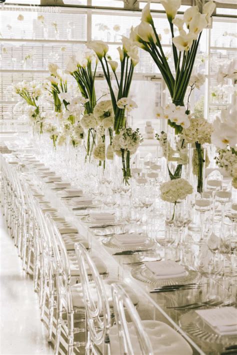 Here at fads, we take table setting as a literal art form, so get your creative head on and be inspired by our. Modern White Wedding with Clear Decor | ElegantWedding.ca