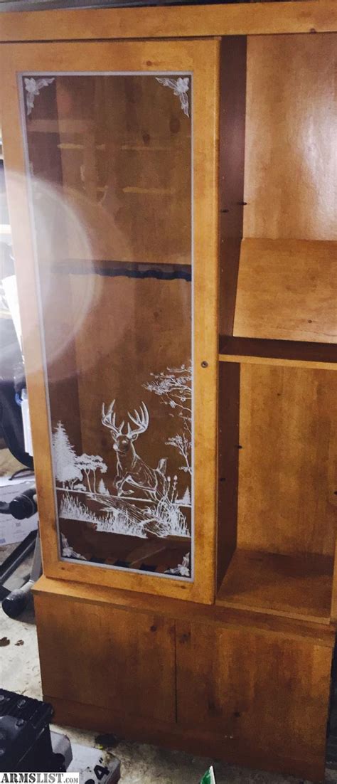 Building a cabinet by professional carpenters can be pretty costly. ARMSLIST - For Sale/Trade: Glass etched gun cabinet, lockable.